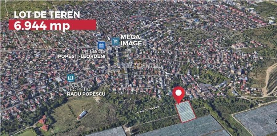Vanzare teren intravilan, 6994 mp, deschidere ampla, Popesti-Leordeni - 4
