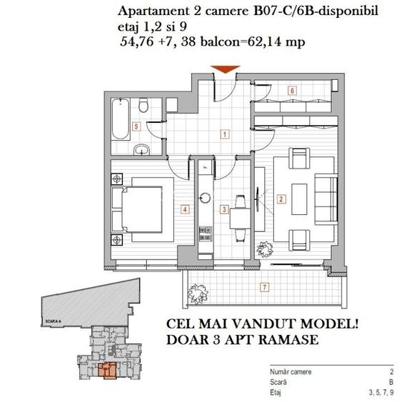 Apartament 2cam clasic, 62 mp bloc nou -Lux, lumină și liniște în inima orașului - 7