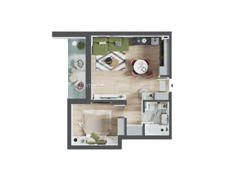 Apartament 2 camere in Urbana | Nou | Finisat | Str. Tudor Vladimirescu | Graz - 1