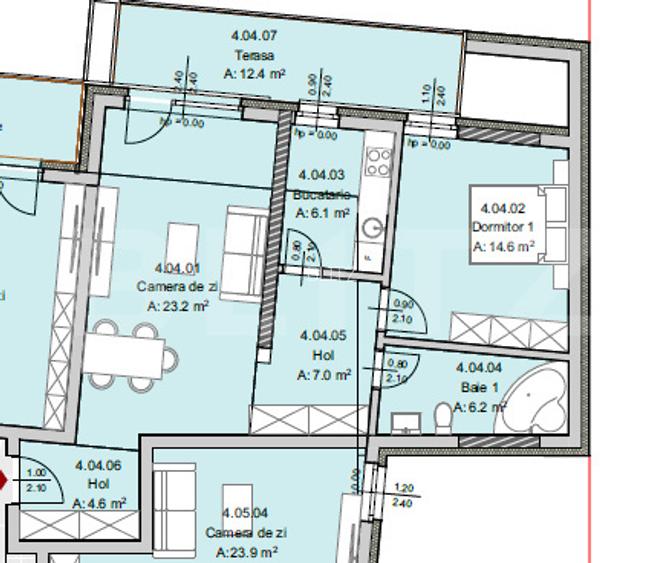 Apartament 2 camere, 62 mp, Terasa 12 mp, Imobil Nou, Semicentral - 5