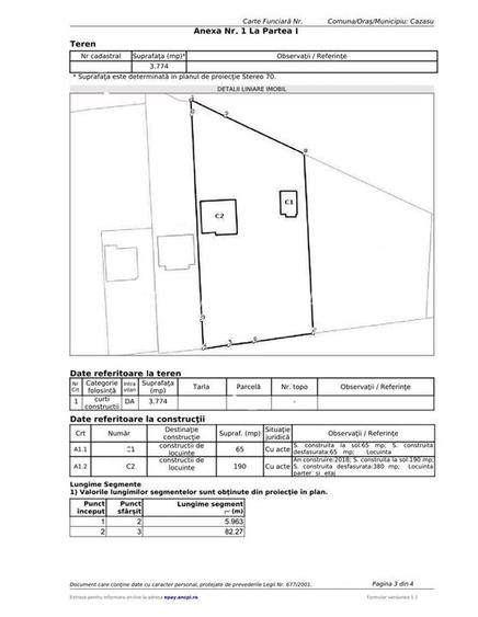 Vila P+1+M Cazasu 510mp construiti si teren 3774 mp - 2