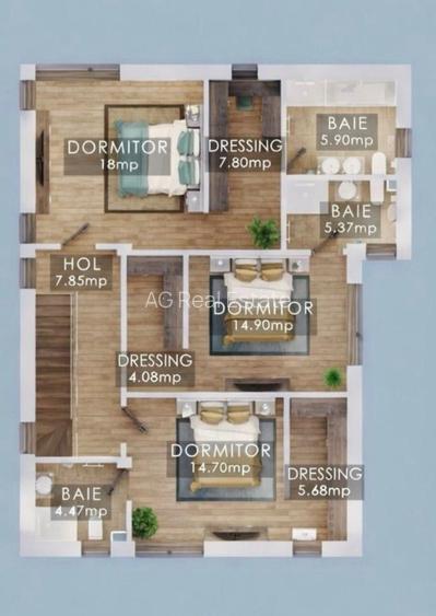 Casa individuala moderna- la cheie, zona premium- 3 dormitoare cu dressing + bai - 15