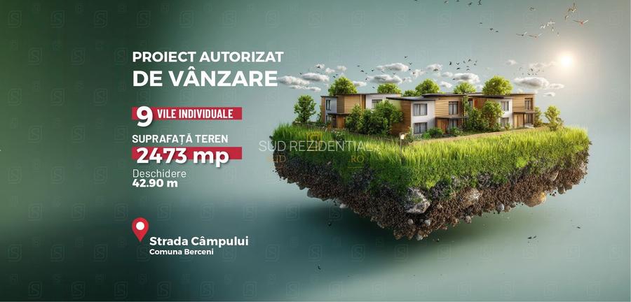 Lot de teren intravilan 2473 mp, proiect si autorizatie pentru 9 vile Berceni - 3