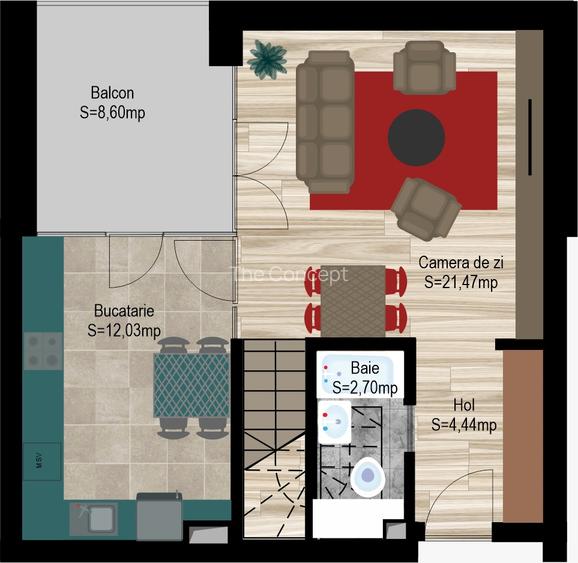 AVANERA BACAU - DUPLEX  de 3 camere modern D2 - 1
