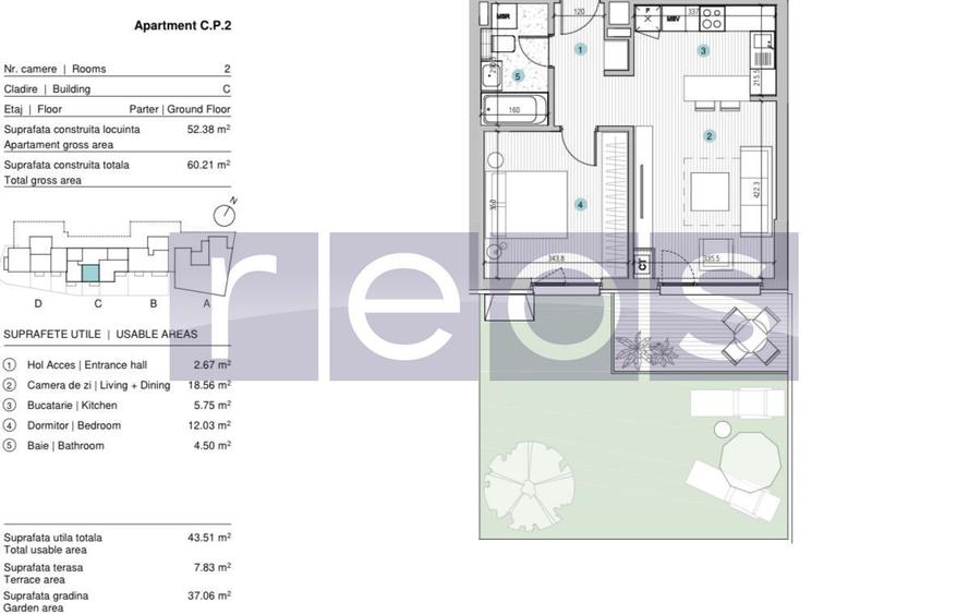VANZARE APARTAMENT 2 CAMERE | STRAULESTI | 64MP | CURTE | COMPLEX NOU - 16