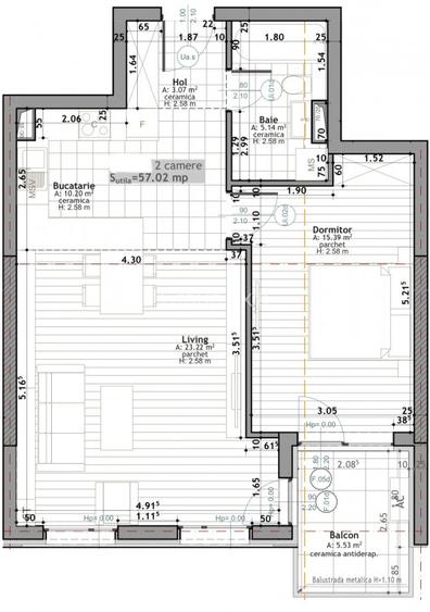 Apartament 2 camere, Scala Frunzisului, 57mp, optional garaj - 14