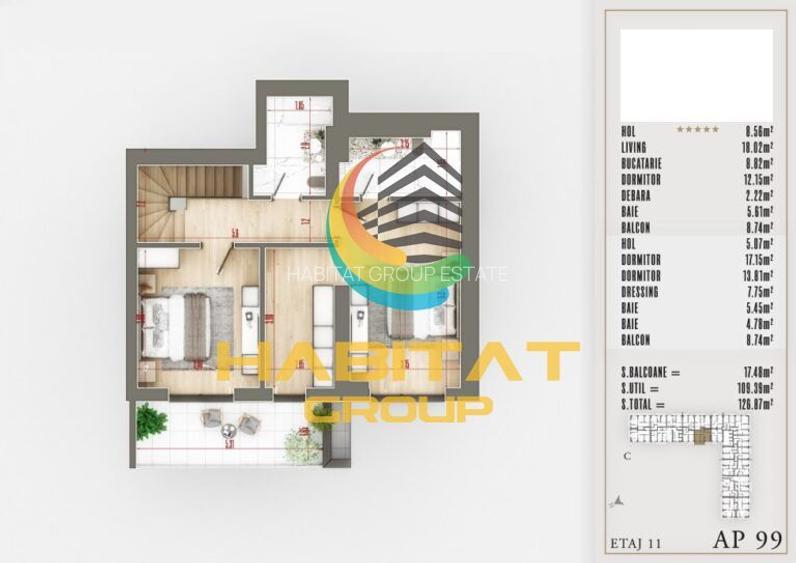 Pallady 4 camere duplex 127 mp PREMIUM langa Parcul Teilor - 3