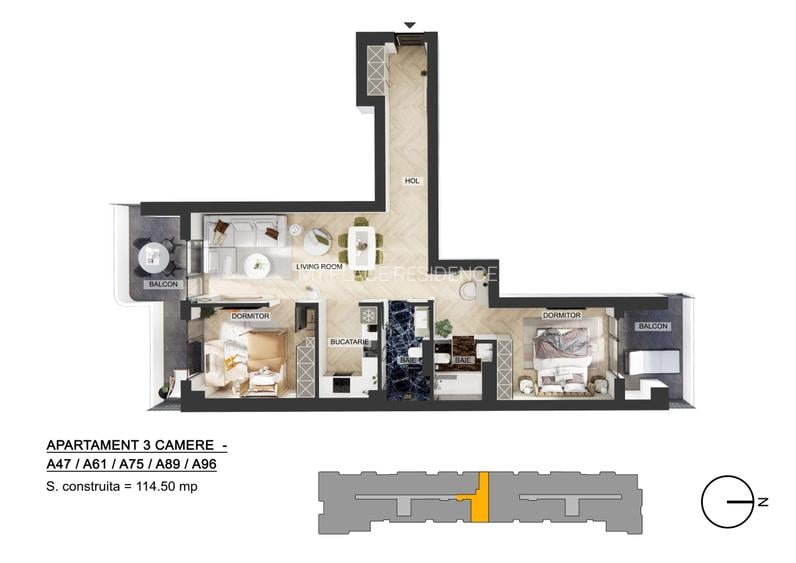 Apartament NOU 3 camere mobilat si utilat la cheie | direct dezvoltator - 13