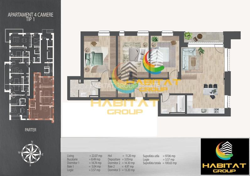 Apartament 4 camere - 7 min de metrou Nicolae Teclu - 1