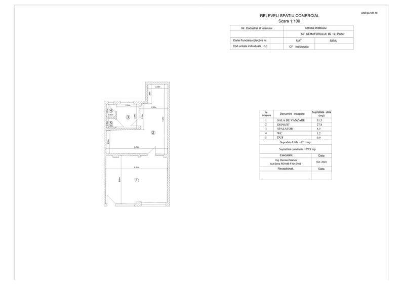Spatiu Comercial de inchiriat in Sibiu pe Semaforului bl. 19 Pret negociabil - 2