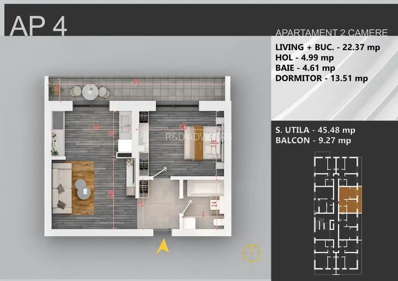 Apartament 2 camere open space zona Theodor Pallady Nicolae Teclu - 3
