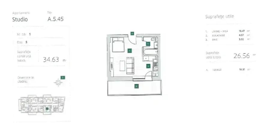 Studio lux| Incalzire in pardoseala| Balcon 10,31mp I Comision 0%| - 7
