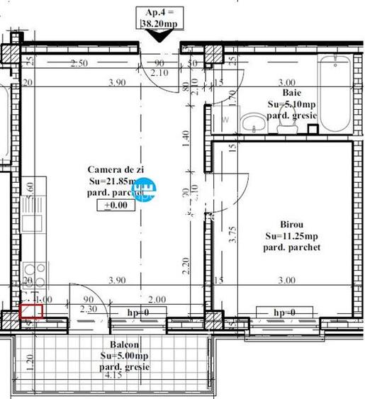 Apartament 2 cam OS, 43 mp etaj intermediar zona Bucium - Visan - 4