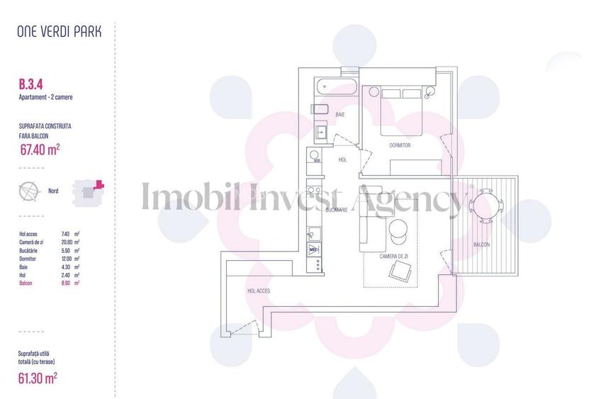 Apartament 2 camere de vanzare One Verdi Park - 1