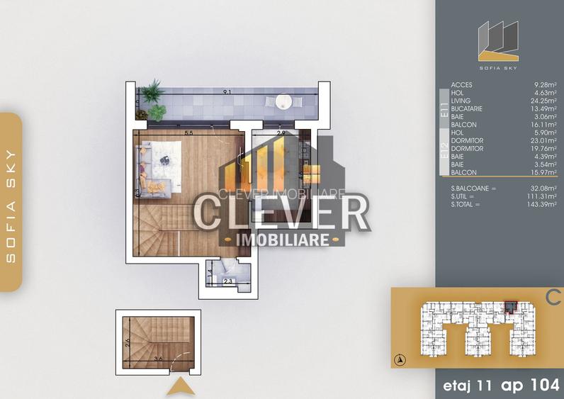 Apartament 3 camere tip Duplex, Pallady - 700m Metrou Teclu - 1