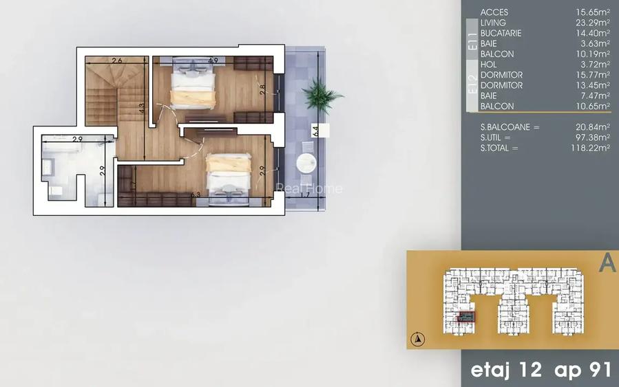 3 camere | 10 minute Metrou |finalizat | 4 lifturi | terasa mare - 4