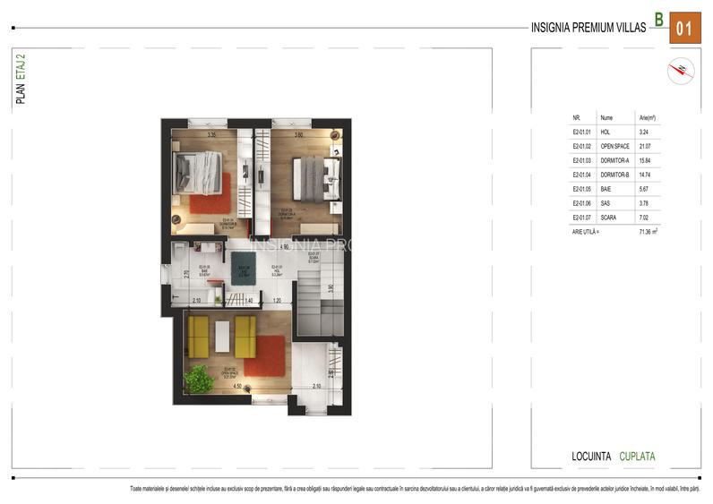 Vila de tip Duplex I P+2 E I 6 camere I Pompe de caldura-Panouri fotovoltaice - 3