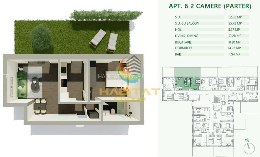 Apartament 2 camere nou Mihai Bravu parter cu curte 44 mp - 9