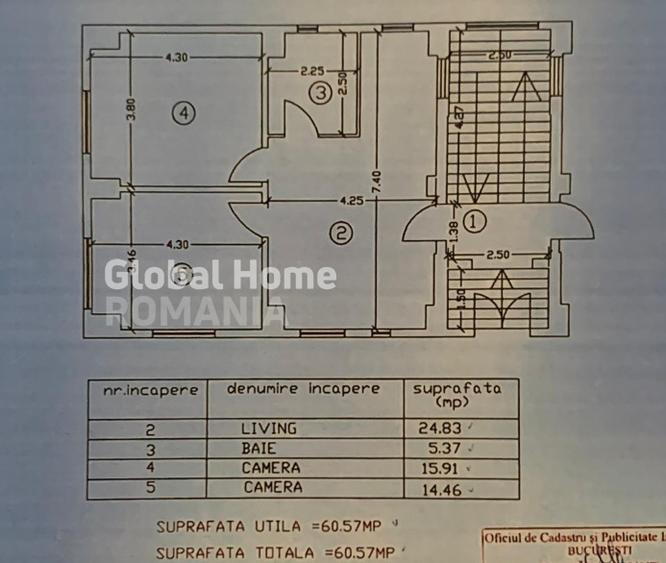 Apartament 3 camere 60MP | Bucurestii noi | Metrou Laminorului |