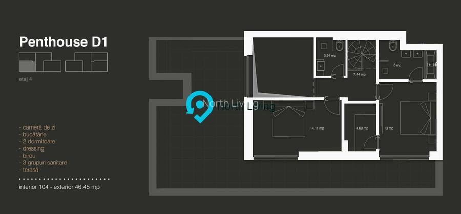 Penthouse 3 Camere LUX cu View | Terasa Spectaculoasa | Iancu Nicolae - 3