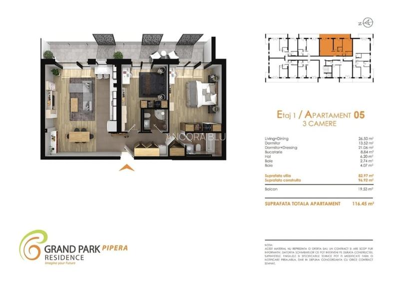 Apartament 3 camere, NOU, INCA NELOCUIT,  str. Erou Iancu Nicolae, Finisaje LUX. - 3