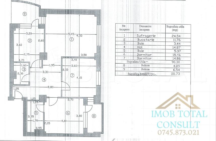 VAND APARTAMENT 3 CAMERE DECOMANDAT - 102 MP - MOBILAT LUX - PARCARE SUBTERANA - 10