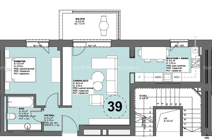 2 Camere cu Balcon | Etaj 2 | Compartimentare Eficientă - PIPERA - 1