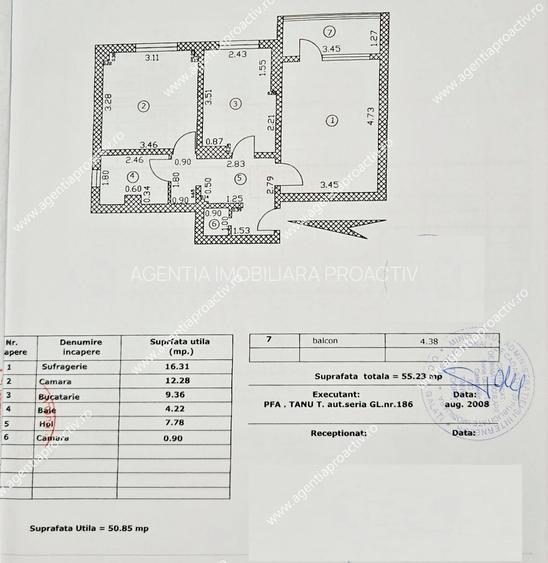 Apartament cu 2 camere in IC Frimu, centrala termica - 7