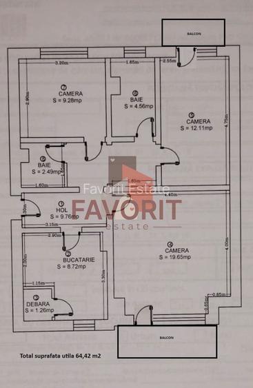 3 camere | centrala proprie | etaj intermediar | mobilat si utilat | - 18