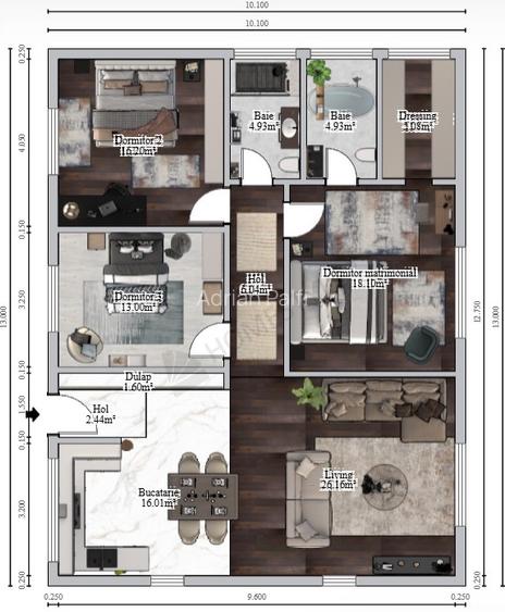 Casă parter 4 camere, 500 mp teren, NZEB – semifinisat cu posib. personalizare - 13