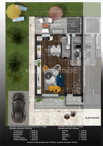 Casa 4 camere, P+1, 99mp | gaz, curent, apa si canal | Acces rapid DR9 - 9