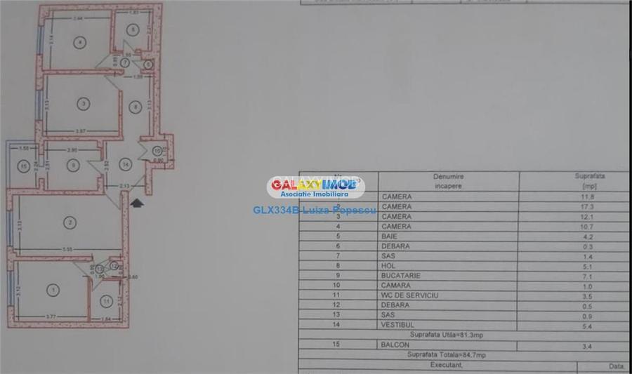 Vanzare apartament 4 camere Sebastian Petre Ispirescu balcon,centrala - 8