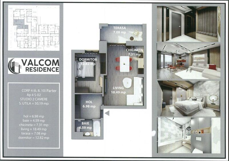 Valcom Residence Bartolomeu, Studio, terasa 7.08 mp, Comision 0%