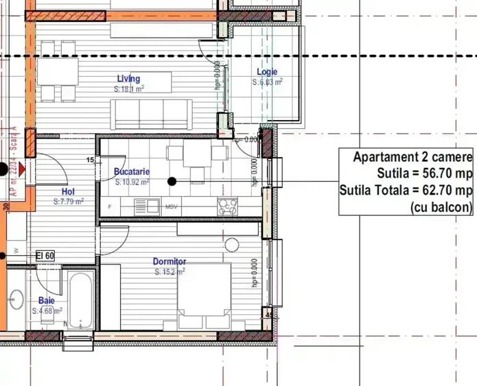 Apartament 56.7 mp utili/ 15min metrou 1 decembrie/ bloc nou 3 etaje - 3