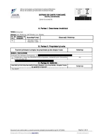 Oportunitate de Investiție: Teren 1.814 mp | Calea Codrului, Sinaia - 1