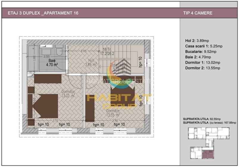 Apartament 3 Camere nou DUPLEX Timpuri Noi cu Terasa 85.33 mp Finalizat - 10