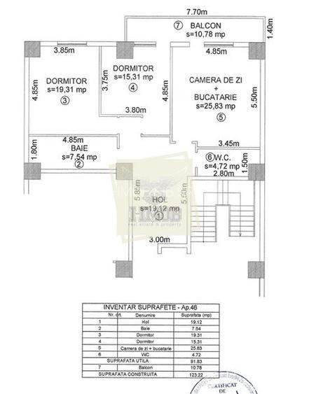 Apartament 2 camere etaj 3 cu balcon zona bd. Mihai Viteazu - 9
