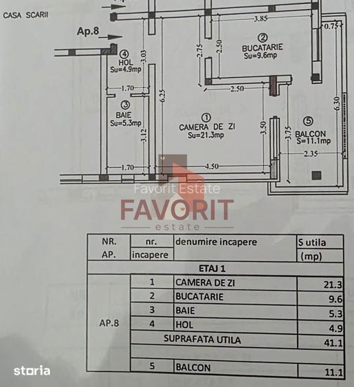 Apartament 1 camera decomandat | 41mp util | 11 mp terasa | Chisoda - 13