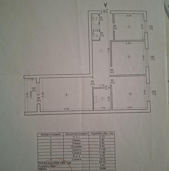 Apartament cu 3 camere decomandat, etaj 4/10, zona Alexandru cel Bun
