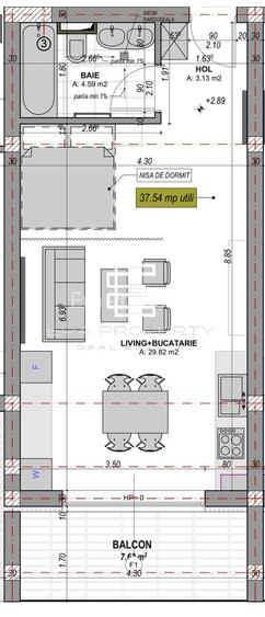 Apartament 1 camera -etaj 1-  37.54mp –  DaVinci Homes, Sibiu - 5