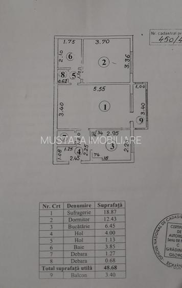 Apartament 2 camere confort 1, Calea Galati. Suprafata 52mp. - 2