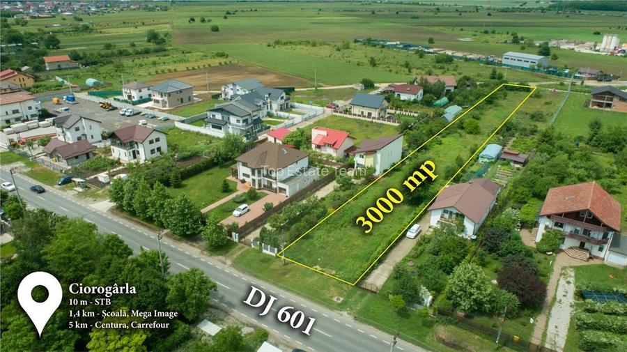 Teren 3000mp stradal cu toate utilitatile 10 minute de Bucuresti! - 3