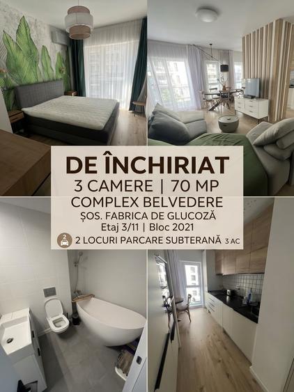 Apart 3 camere Belvedere Residences Pipera Fabrica de Glucoză 2 loc parcare