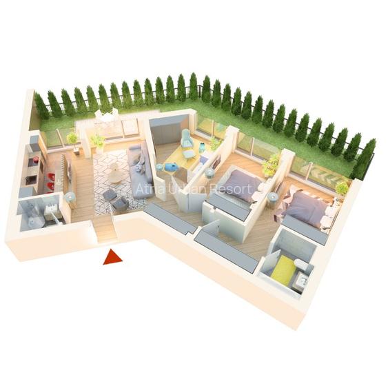 4 Camere cu Grădină (S.Utilă 92mp + 55mp), Lângă Lacul Străulești-Mall Colosseum - 1