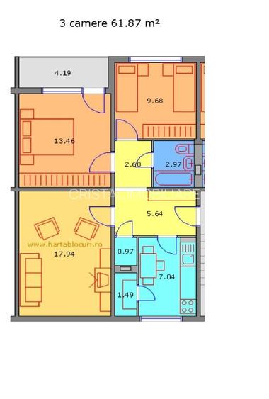 De vanzare Apartament 3 camere Drumul Taberei - 9