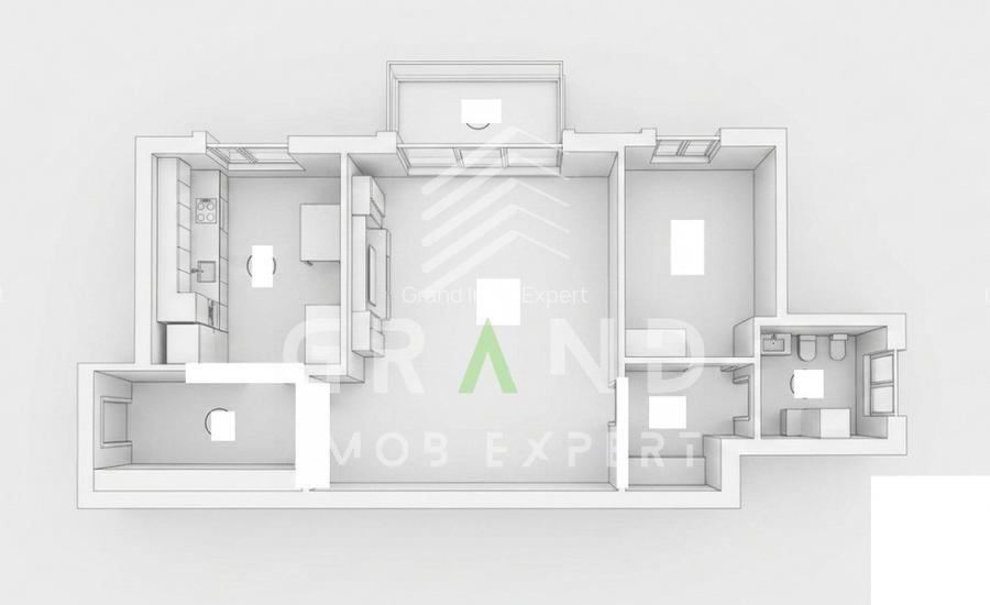 2 camere | Balcon | Baie cu geam | Etaj 1/4 | Minerva–Mănăștur | Bloc izolat - 2
