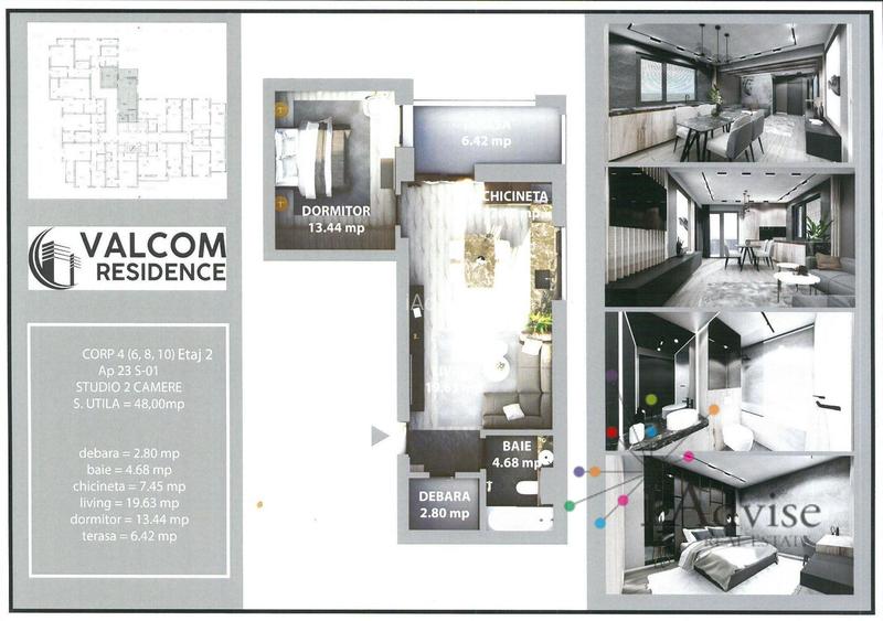 Valcom Residence Bartolomeu, Studio 2 camere, terasa 6.42 mp, Comision 0% - 7