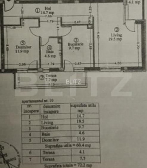 Apartament 2 camere, decomandat, 60 mp, parcare, zona Catanelor - 10