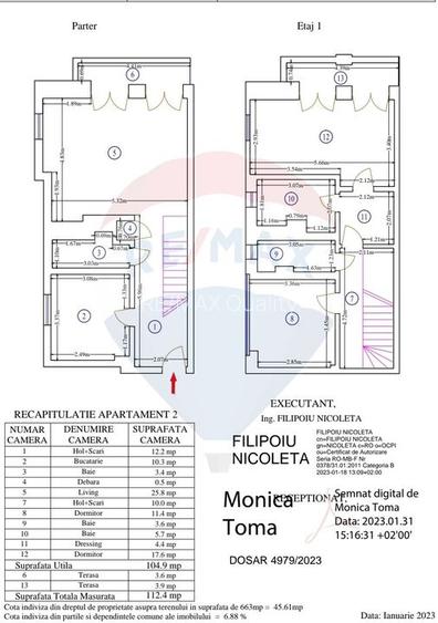 Apartament 4 camere recompartimentat din 3, P-ta Unirii | Parcare - 23