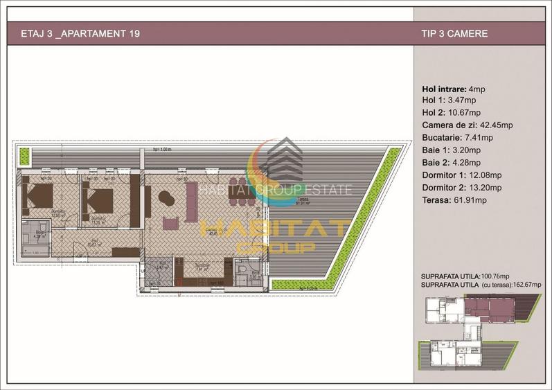 3 Camere Nou Timpuri Noi 100mp util cu Terasa 61.91 mp - 7